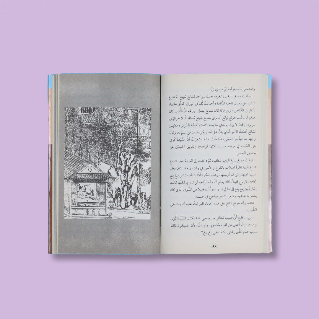 صفحات داخلية من رواية رومانسيّة الغرفة الغربيّة، واحدة من أشهر   المسرحيّات الصينية الكلاسيكية. عمل أدبي تاريخي 