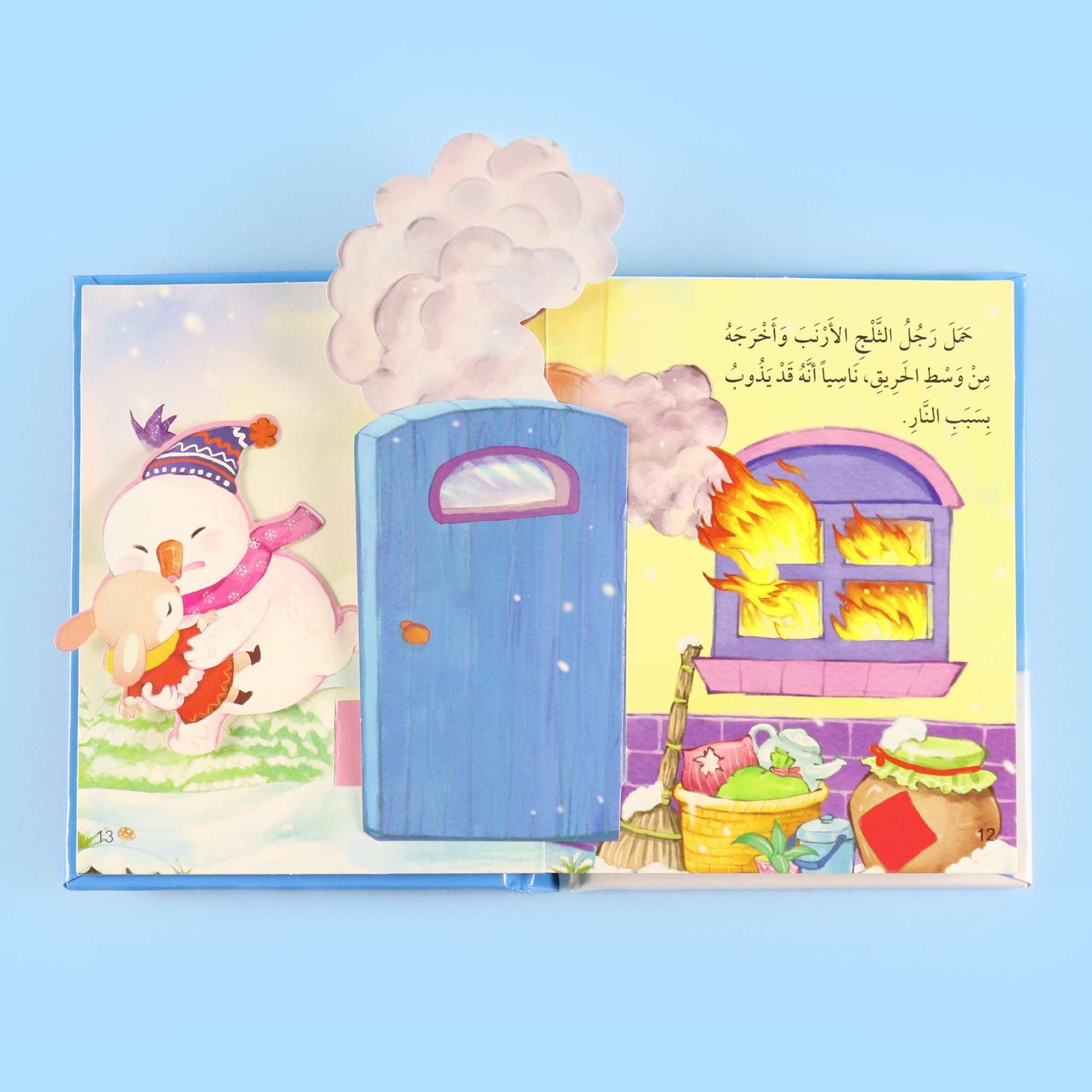 الصفحة المفتوحة من قصة رجل الثلج بتقنية popup