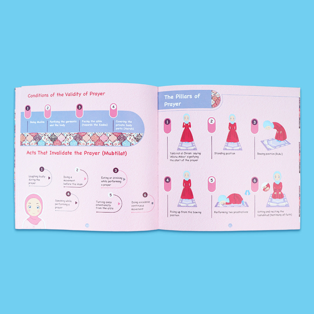 Islamic book for girls teaching wudu and prayer step by step in english
